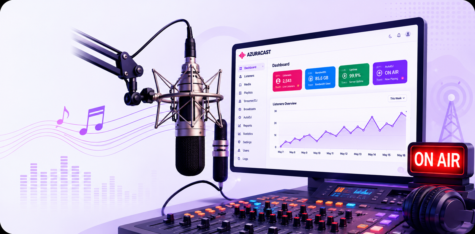 AzuraCast Web Control Panel Dashboard