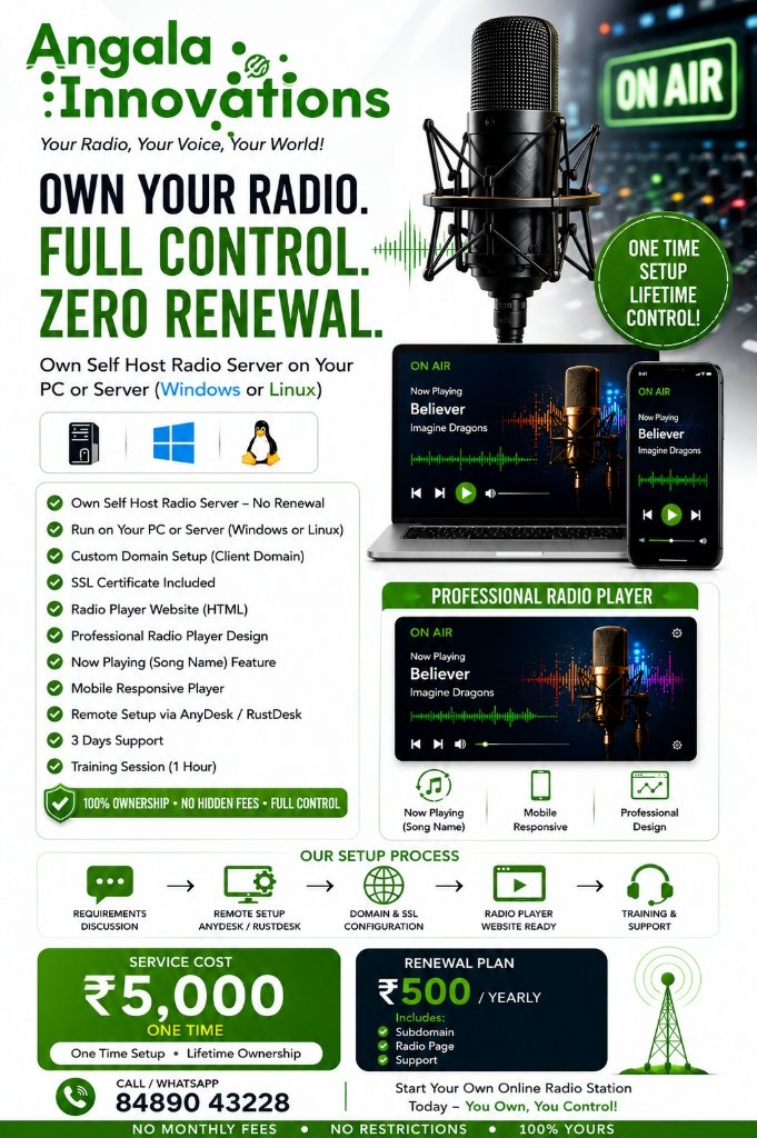 Angala Innovations Self Host Radio Server Installation